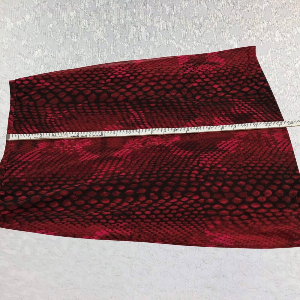 Express World Brand Midi Skirt with Red and Black Reptile Print Size S - Picture 12 of 12